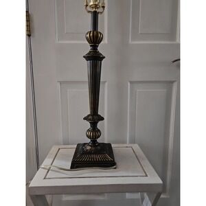 Vintage 1980's Bombay Lamp With Black And Brass Finish